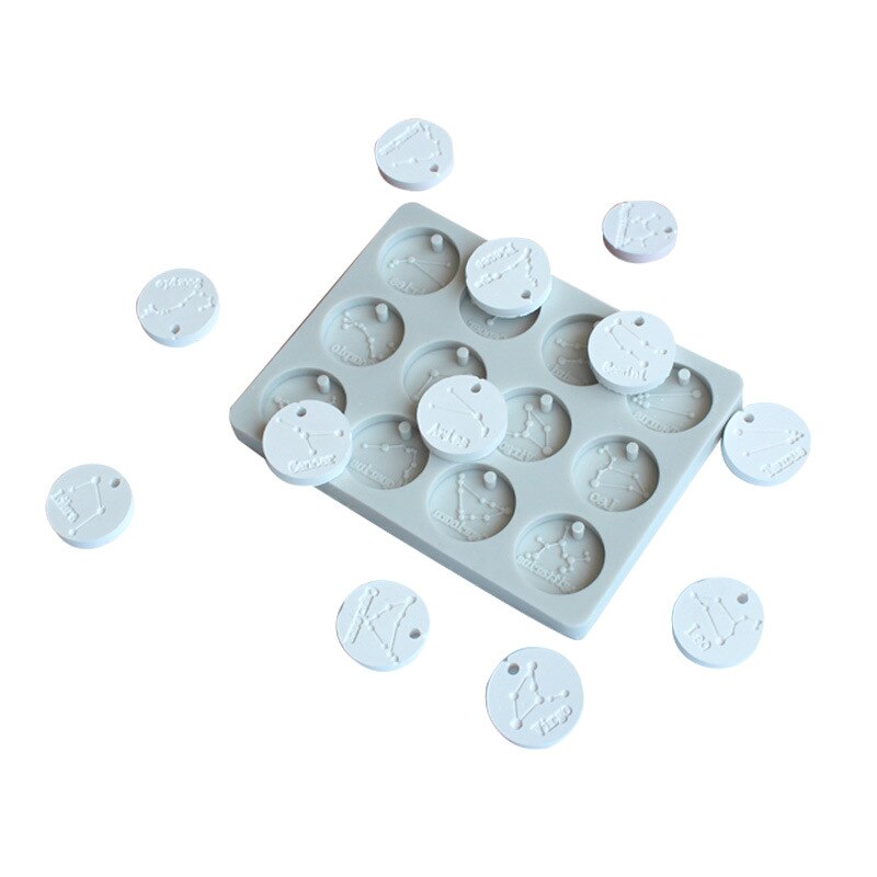 12 Constellation Liquid Silicone Mold Soft Clay Epoxy Resin Plaster Decoration Modeling Tool Concrete Formas De Silicone