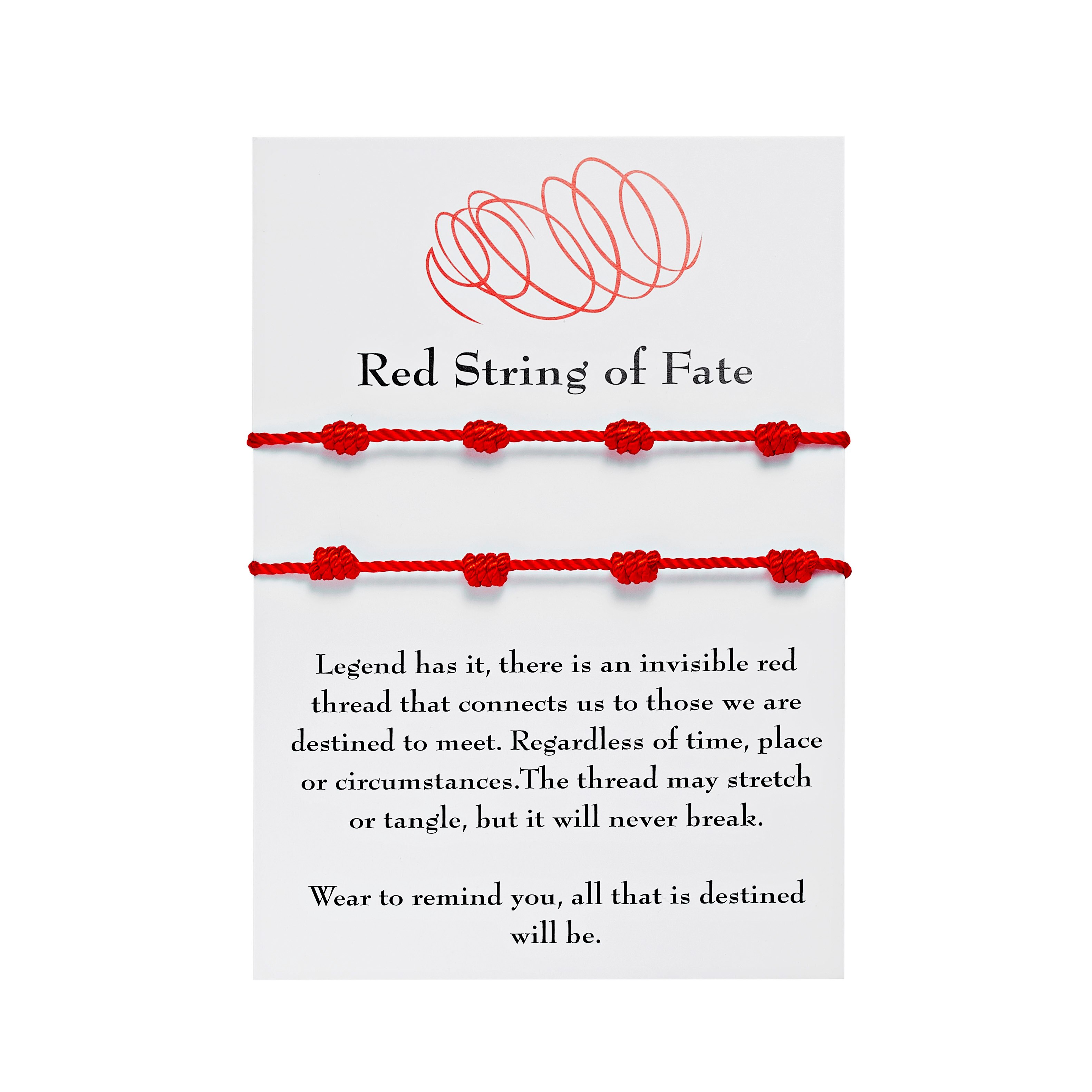 Pulsera Vintage hecha a mano de siete nudos para hombre y mujer, amuleto rojo trenzado de la suerte, azul, para el éxito y la prosperidad: Red string of fate