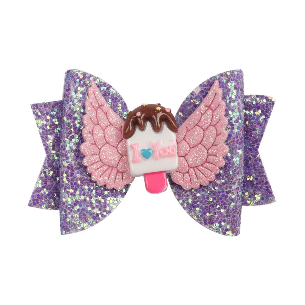 3.5inch Cute Hairgrips Glitter Hair Bows with Clip Dance Party Bow Hair Clip Girls Hair Accessories