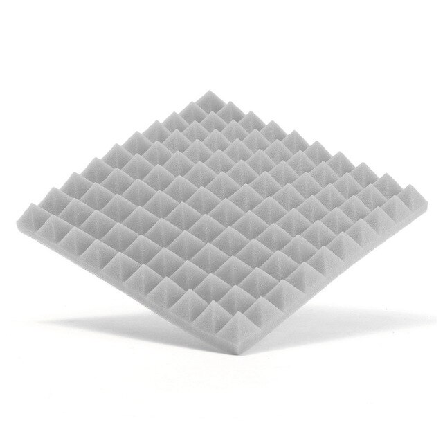 25 x 25 x 3cm lydisolert skum brannsikker akustisk skum studio lydabsorpsjon svamp musikkinstrument tilbehør: Grå