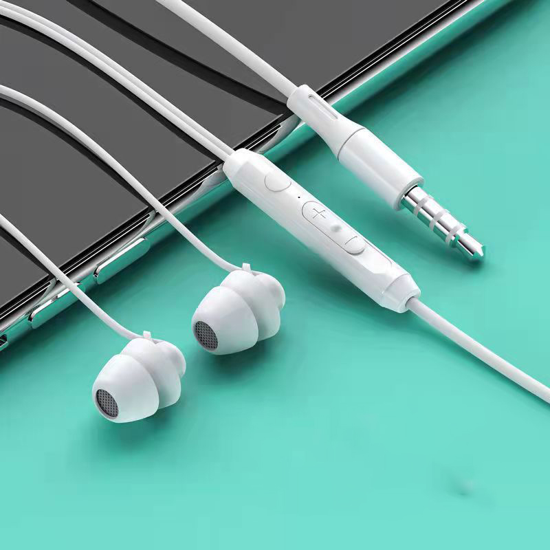 verdrahtet Kopfhörer Schlaf Kopfhörer Sport Headset 1,2 M Anti-lärm Weiche Schlafen in ohr Tiefe Bass Stereo Ohrhörer mit mikrofon: Weiß