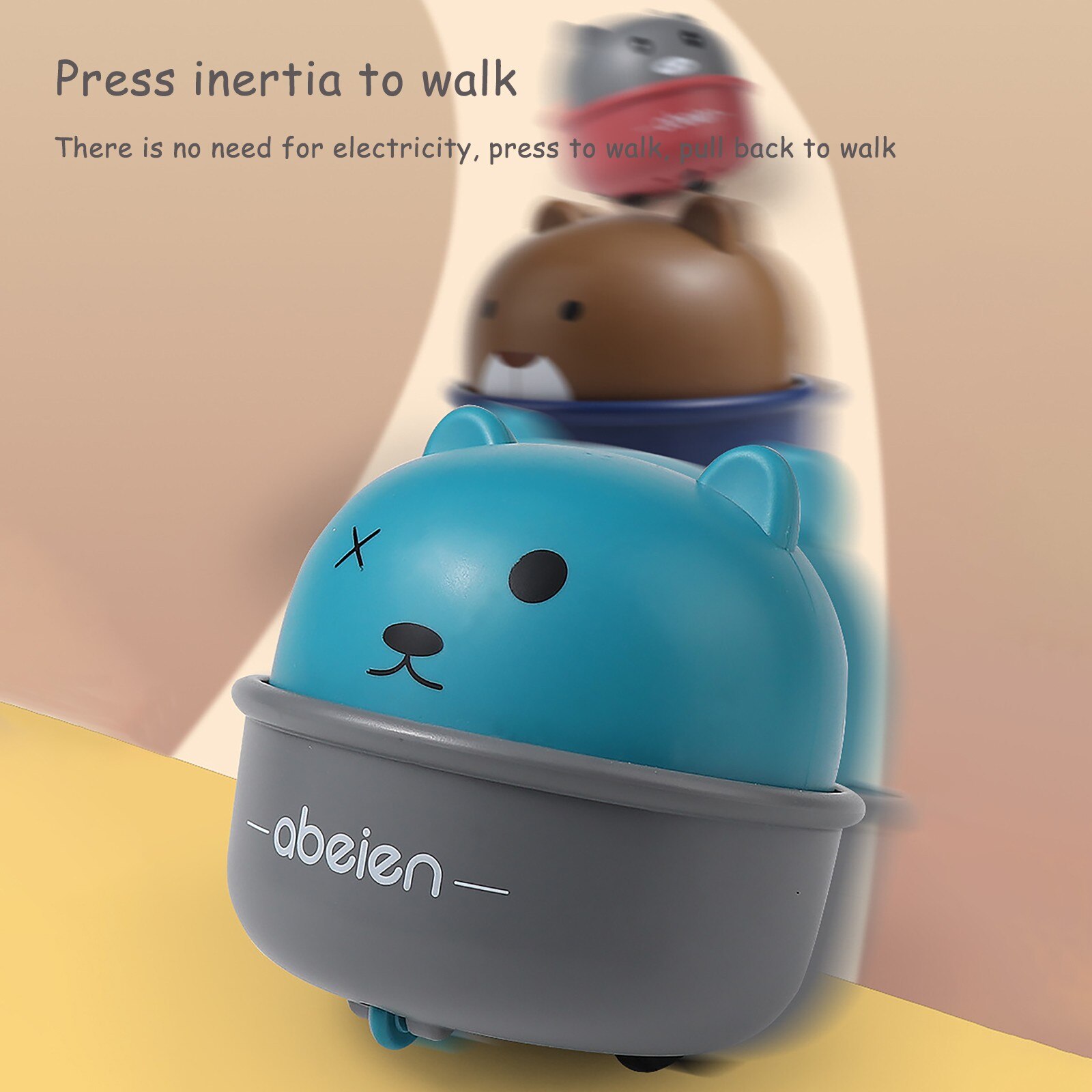 Mini Baby Speelgoed Auto Wind Up Cartoon Dier Speelgoed Druk En Gaan Voertuigen Voor 1-4 Jaar oude Kind Clockwork Fidget Speelgoed