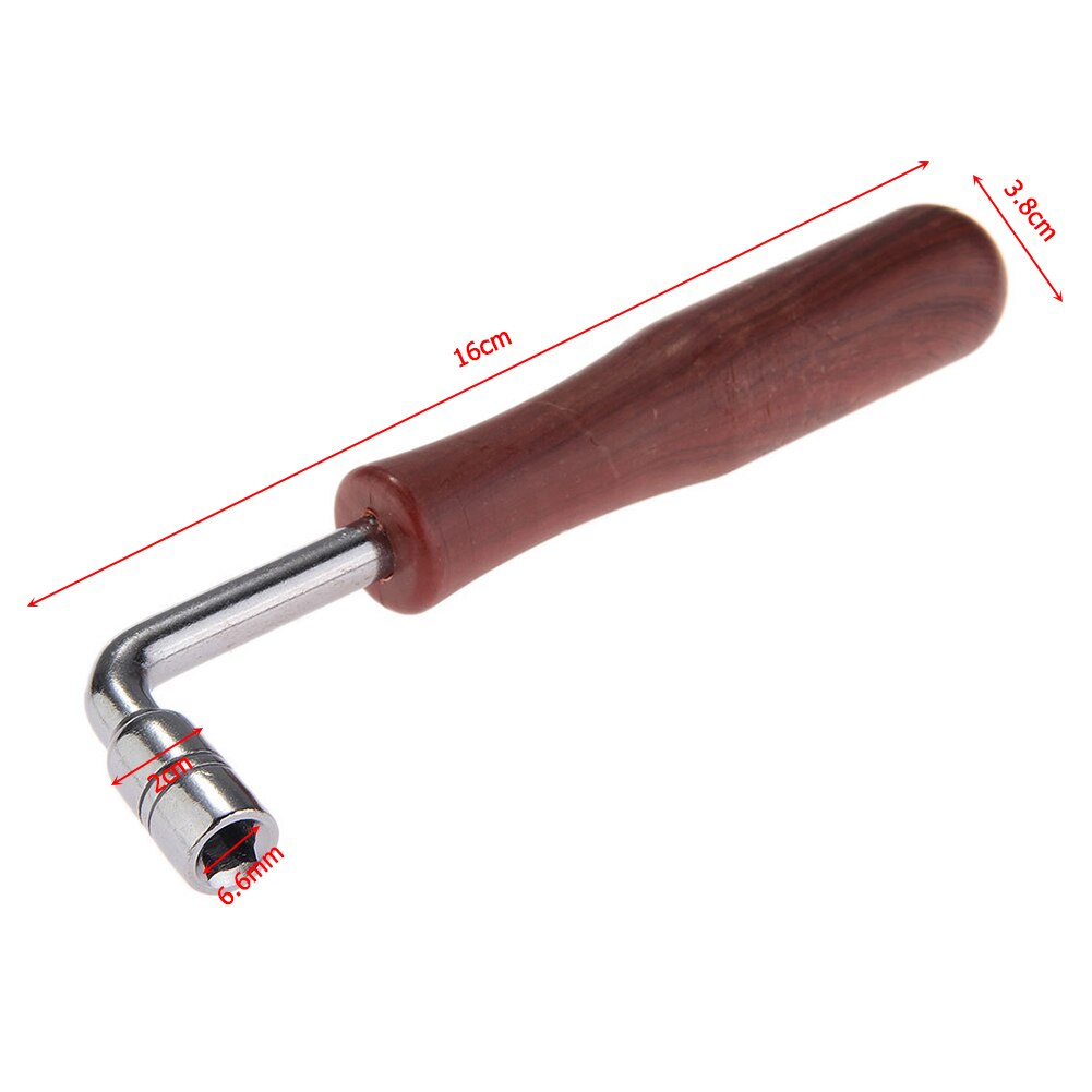 Wooden Handle Piano Tuning Hammer L-shape Wrench Tuner Spanner Tip String Pin Repair Tool for Chinese Zither