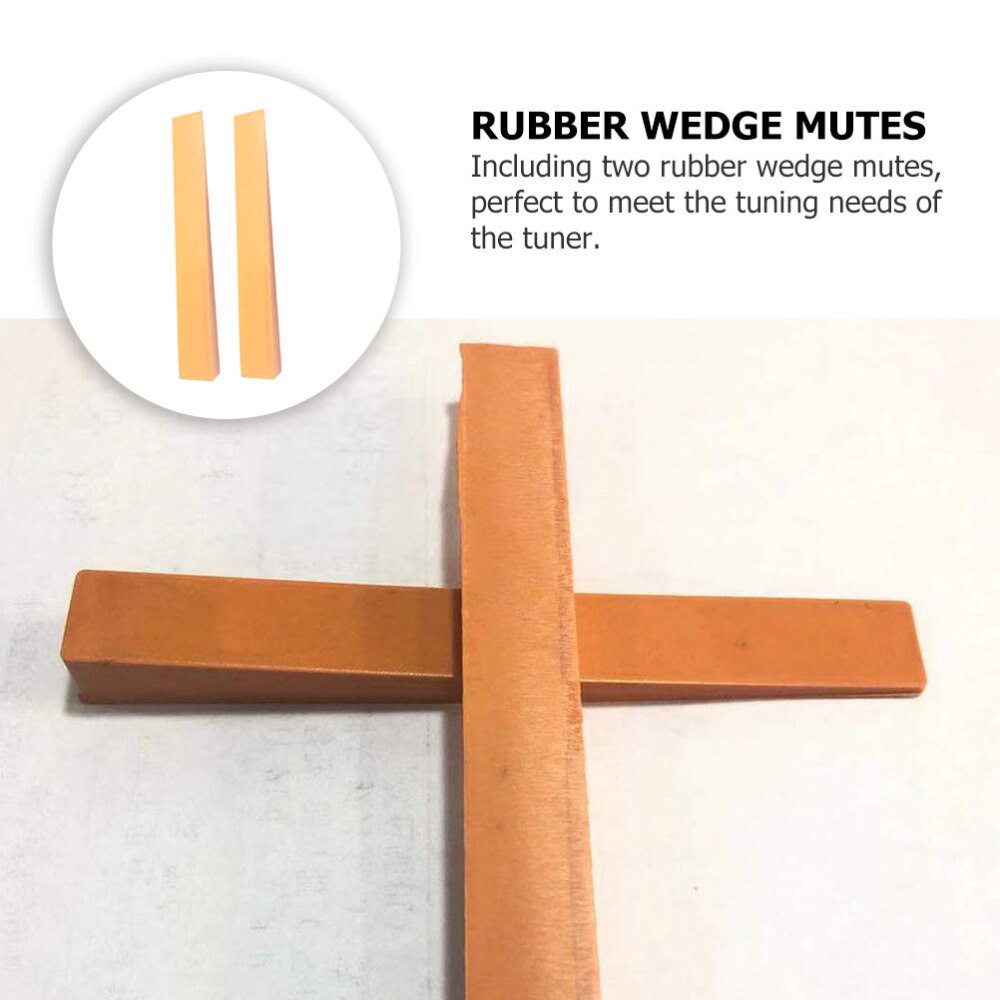 2Pcs Wedge Tuning Mutes Rubber Tuning Tools Maintenance Kit for Piano (Orange)