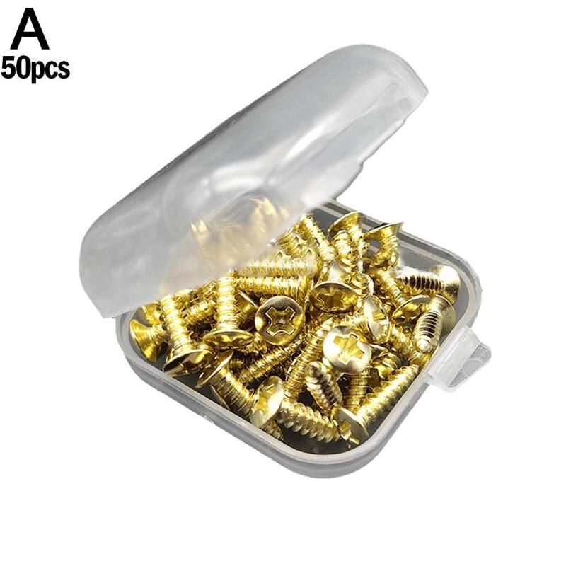 Screw Electric Guitar Guard Plate Mounting Screw Electric Box Screw Panel With 3*12mm*50pcs Fixing Socket Screw Bass V6k6: gold