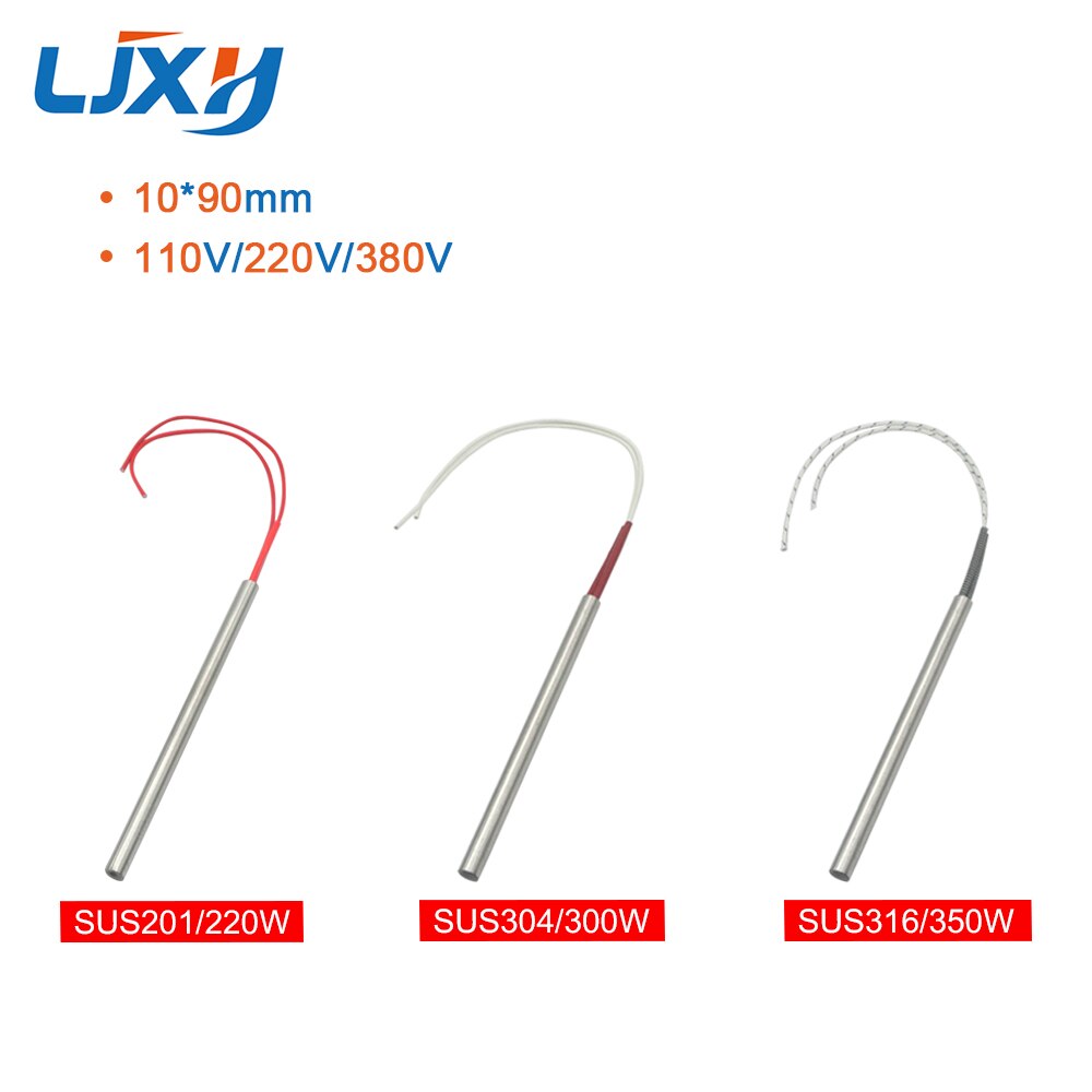 LJXH 10x90mm Heater Size Mold Verwarmingselement Elektrische Rvs Cartridge Buis kachel 220 W/300 w/350 W