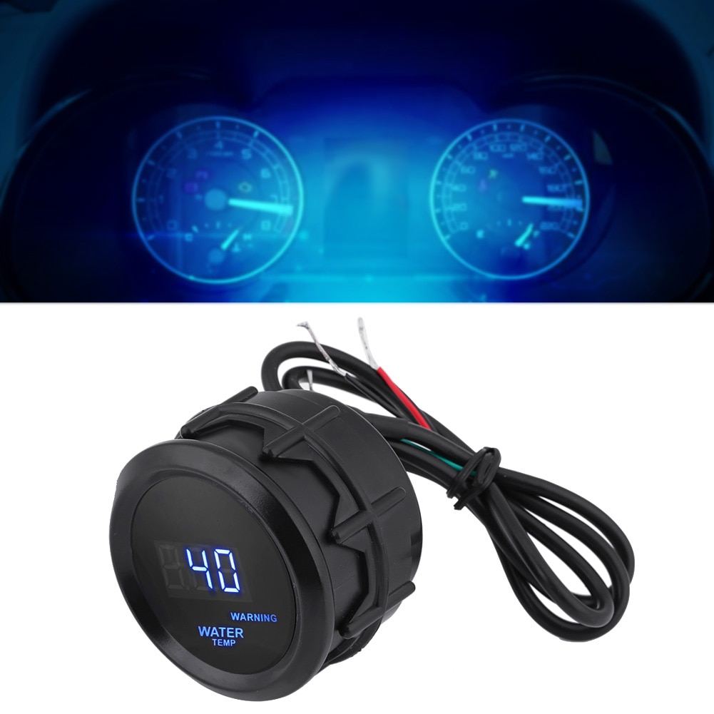Universal 2 Inch 52mm Car Blue LED Digital Water Temperature Fahrenheit Gauge Kit with Temp Sensor for most of cars and motors
