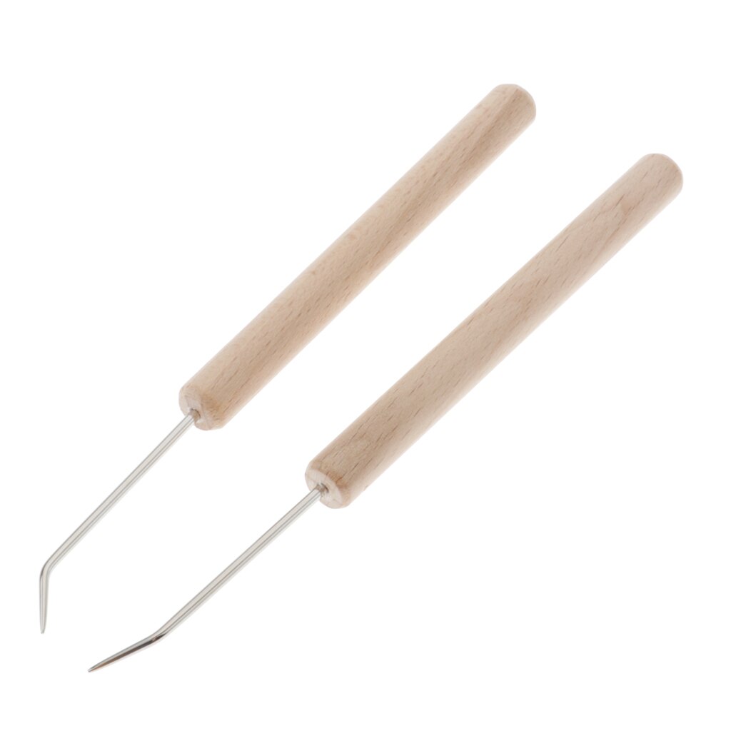 2x 14cm Wooden Loom Knit Hook for Knitting Crafts Sock Sweaters Scarves Blankets