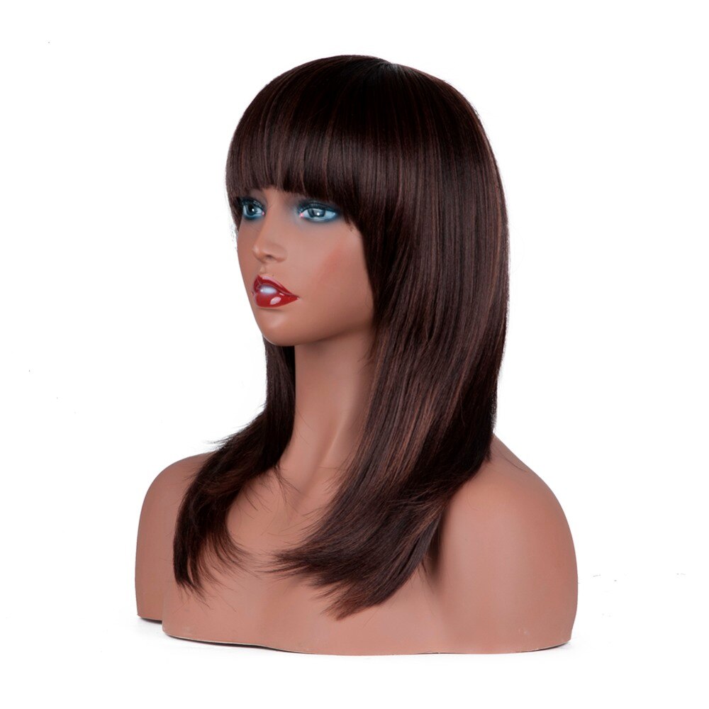 SWAN Shoulder Length Natural Side Bob Lace wig synthetic Wigs for Women