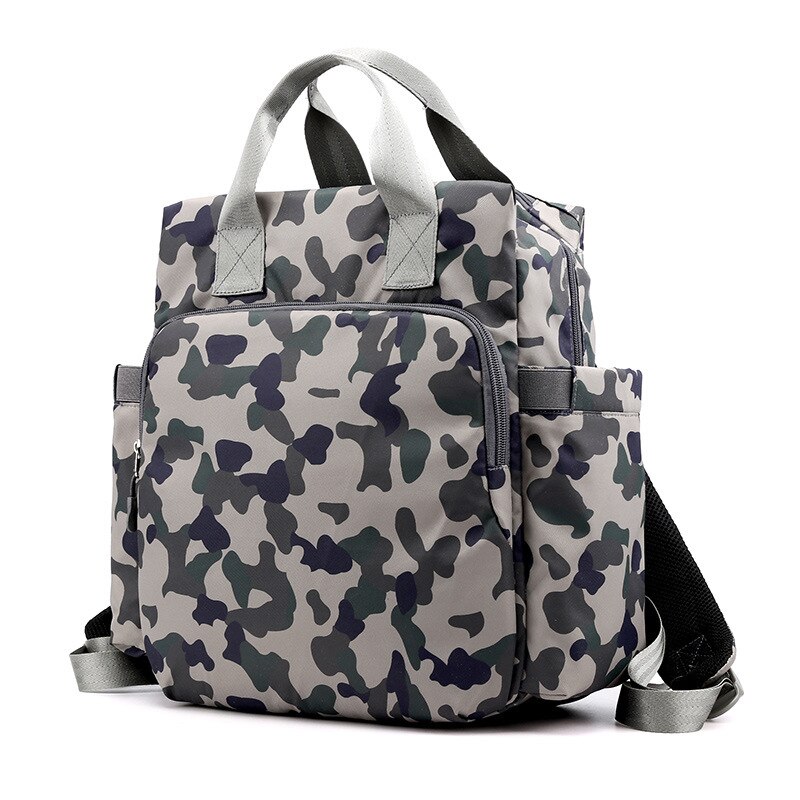 Style Diaper Bag Mom Mom and Baby Nursing Backpack Hand Shoulder Large Capacity Lightweight Ultra-Light: Camouflage Color