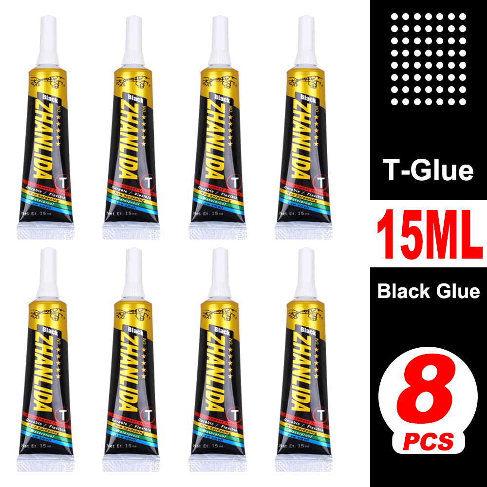 Waterproof Black Glue Phone Contact Epoxy Resin Adhesive Textile Leather Crystals Clothes Plastic Sealant T9000 15ml 50ml 110ml: WHITE