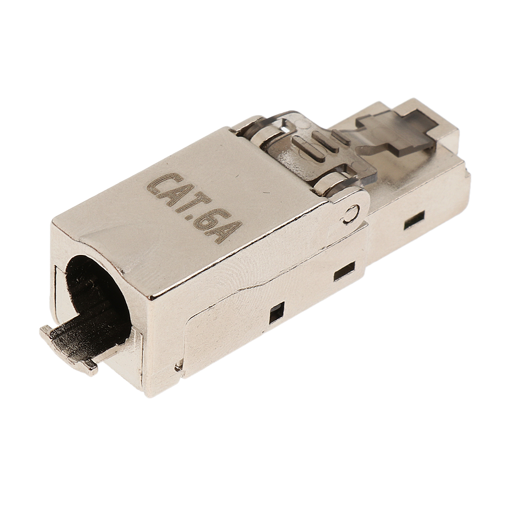 CAT6A Beëindiging Plug Network Connector Modulaire Stekkers Afgeschermde Connectors Ethernet Kabel Adapter Metalen Afgeschermde Shell