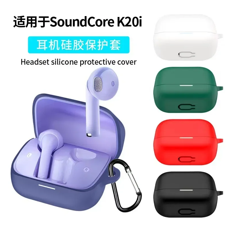 Siliconen oortelefoonhoes voor Anker Soundcore K20i Bluetooth-oordopjes Beschermende schaal Anti oplaaddoos Mouw hoofdtelefoonhoes