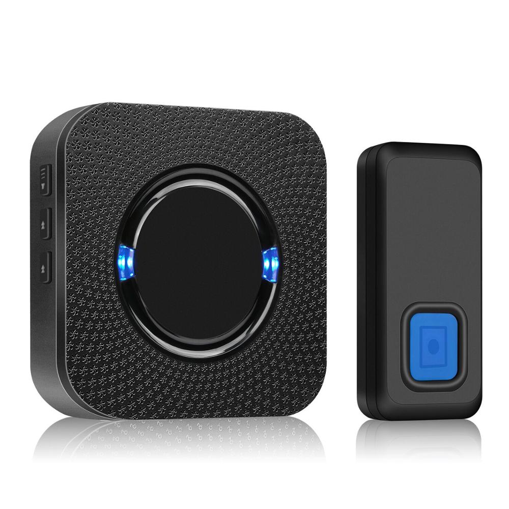 EU US UK Plug Wireless Doorbell Chime Waterproof Push Buttons LED flash Door Bell For Home Office Classroom