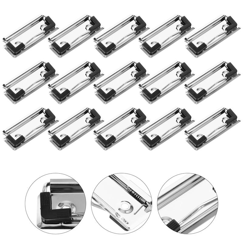 15pcs Clipboard Clips Mountable Metal Clip Spring-... – Vicedeal