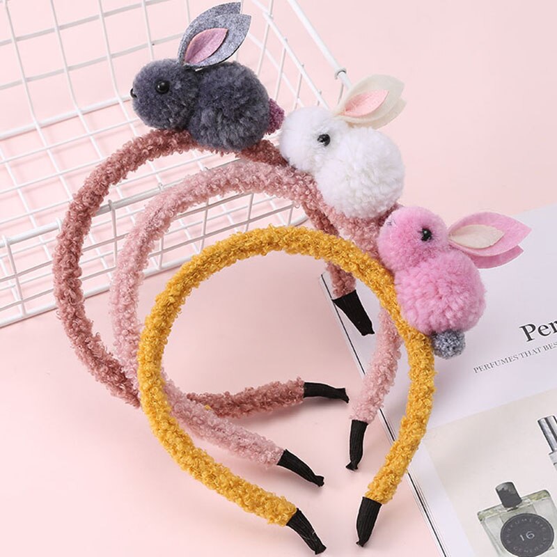 Sød kanin børn baby pandebånd plys børn hårbånd til babypiger gummibånd hårspænder hårbånd baby hår tilbehør