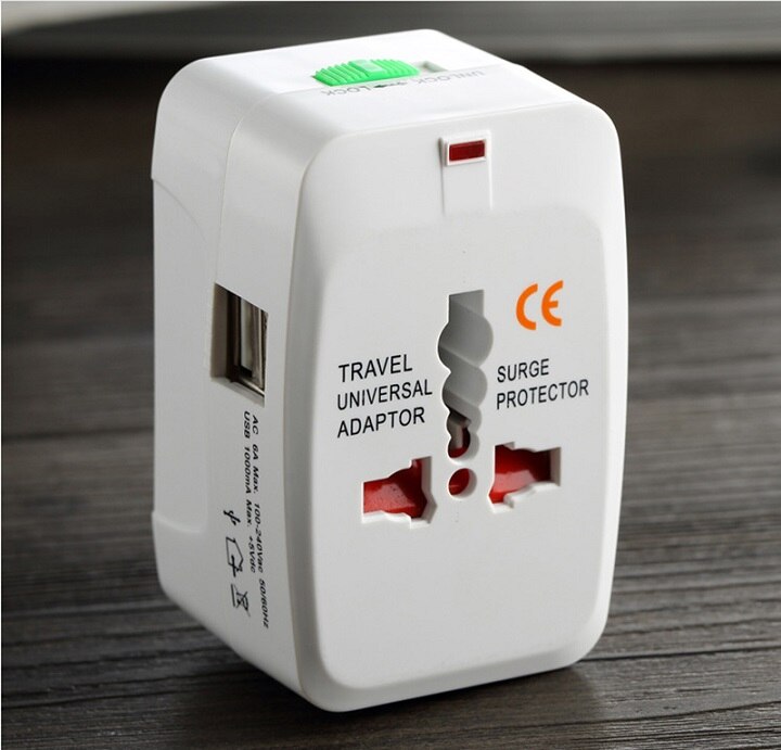 Universal International Plug Adapter World Travel AC Power Charger Adaptor With AU US UK EU Converter Plug With 2 USB Port: with 2 USB port
