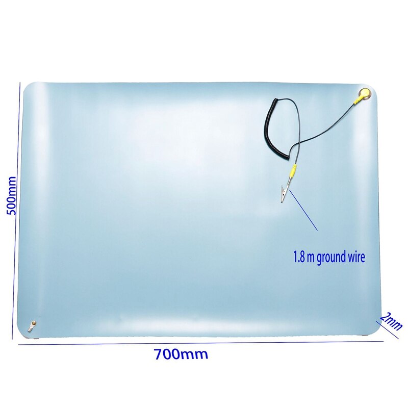 ESD Anti-Static Big Desk Pad Maintenance Platform Ground Wire ESD for Repair Work Mats 700 X 500Mm