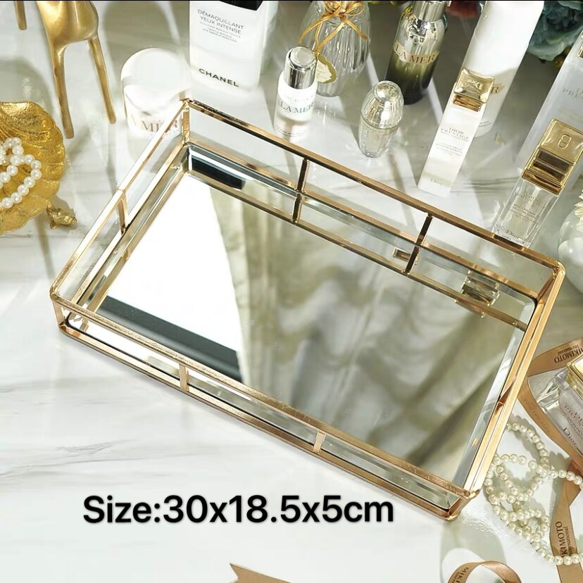 Jahrgang Metall Glas Lagerung Kasten Gold Tablett Schmuck Kosmetik Anzeige Boxen Kosmetik Ablage Küche Organizer Wohnkultur: Ursprünglich Titel