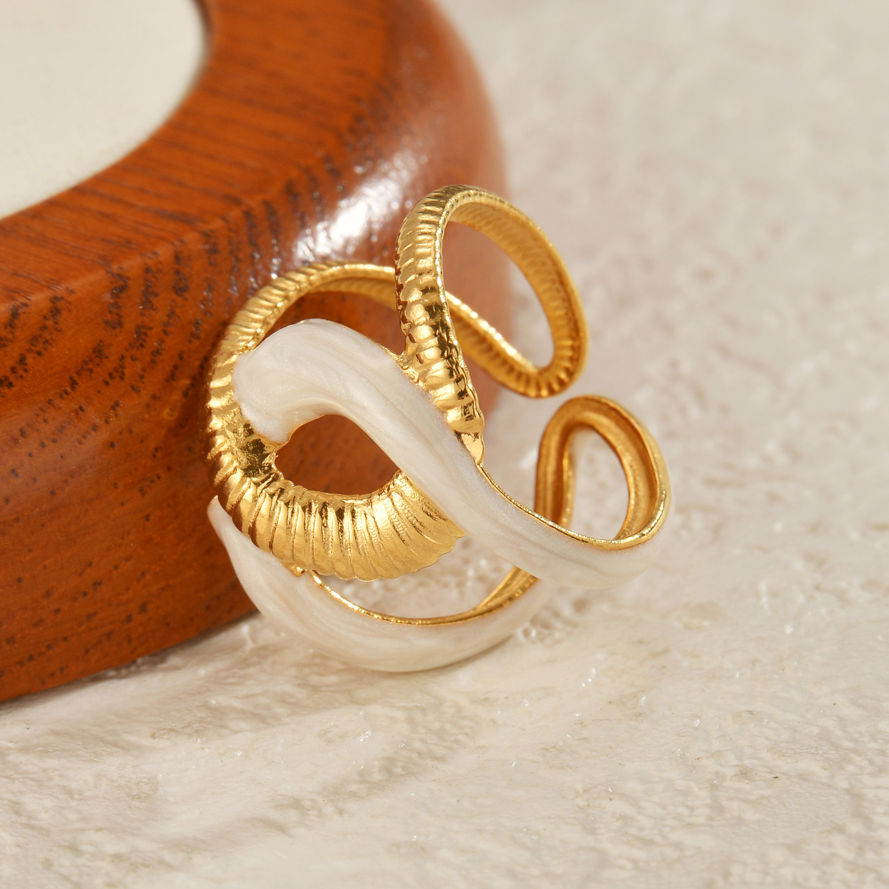 Freeteeme-Bague goutte d'huile de carillon pour femme, matiques plaquées or réglables, acier inoxydable, accessoires pour vous, de bijoux,
