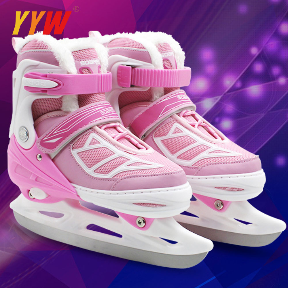Patines de hielo ajustables para niños y adultos, zapatos de cuchillo de hockey sobre hielo, zapatos cálidos de hockey sobre hielo, patinaje de velocidad, Patin