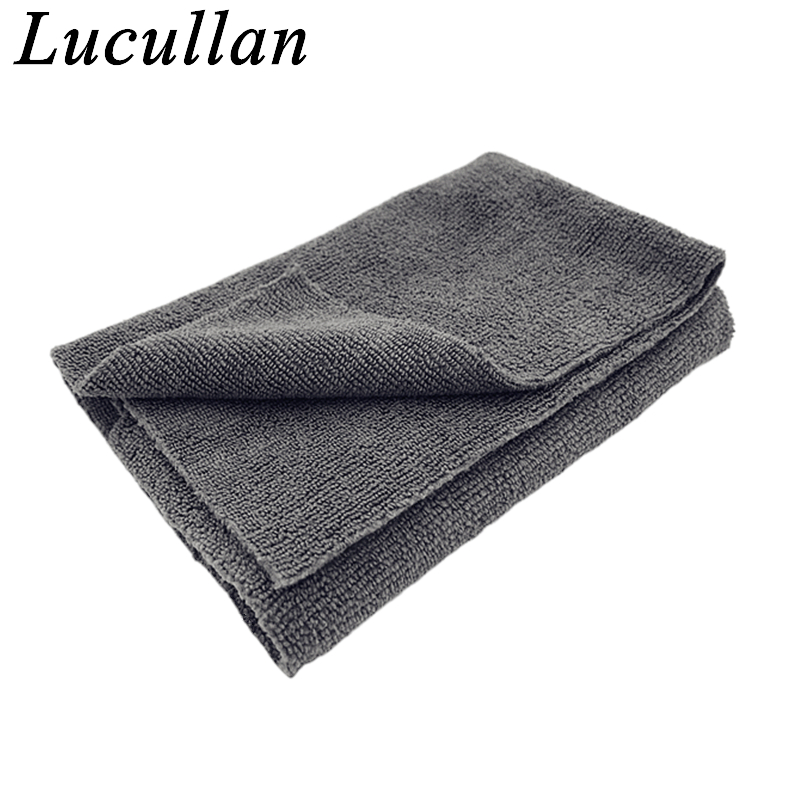 Lucullan 40 x 40cm 300 gsm grunnleggende microfiber rengjøringshåndkle uten modnere kantløse klær til belegg, voksing, detaljering: 1 pc grå