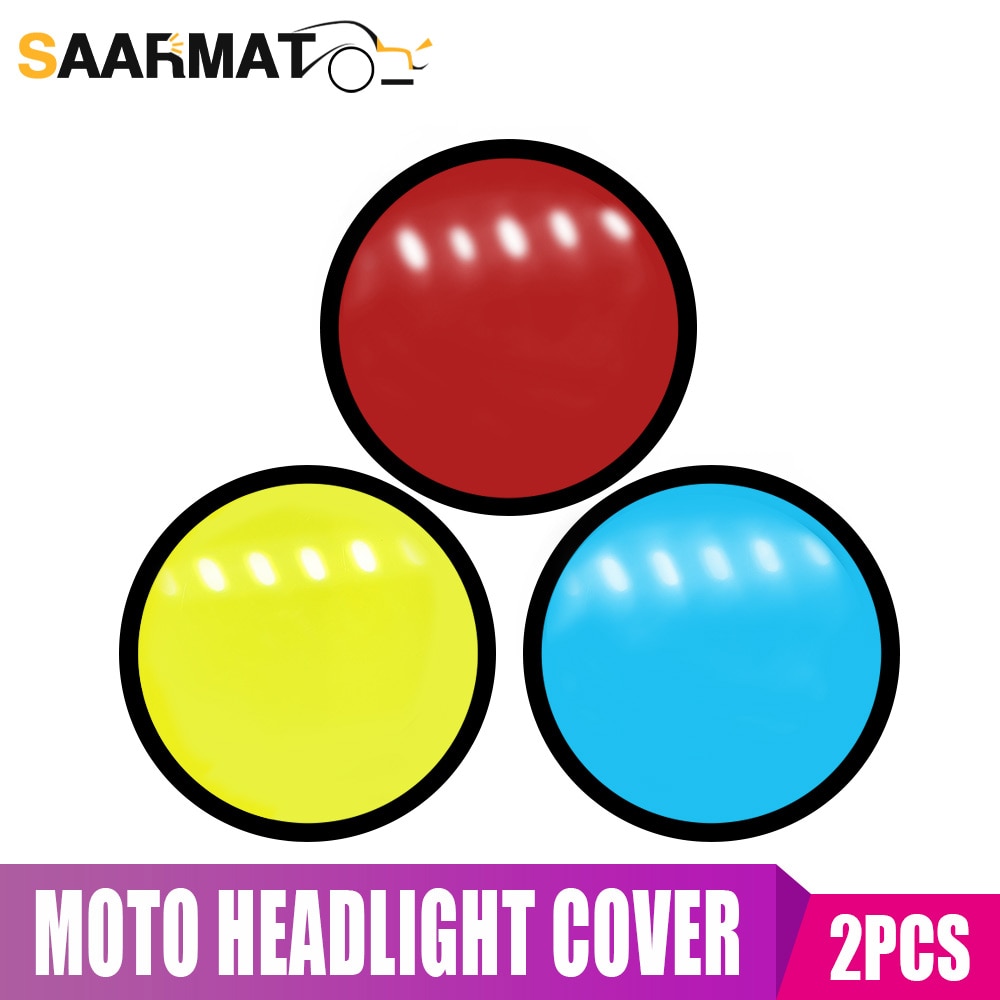 2 Pcs Diy Cover 58Mm Diameter Moto Rcycle Koplamp Geel Blauw Rood Cover Plastic Moto Licht Voor Auto Accessoires
