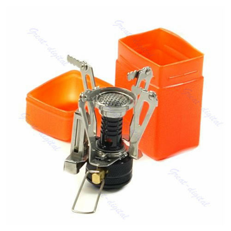 Mini pocket gas stove Outdoor Gas Stove Camping Gas burner Folding Electronic Stove hiking Portable Foldable Split Stoves