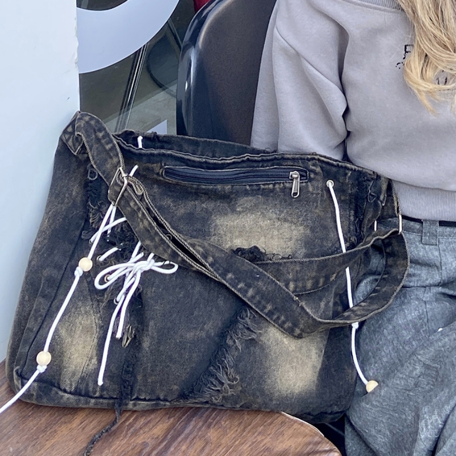 Y2k koreanska harajuku gotiska hobo jeansväskor estetiska vintageväskor damhandväskor crossbody messenger tote peddler axelväskor