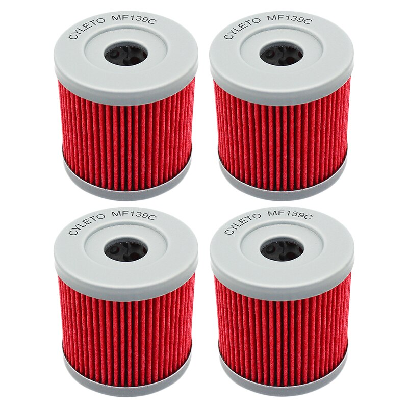 2/4/6 pcs Motorcycle Oil Filter For Suzuki DRZ400 DRZ400E DRZ400S DRZ400SM DRZ 400 SM Quadracer LTR 450 LTZ400 LTZ 400 Quadsport: 4pcs-red