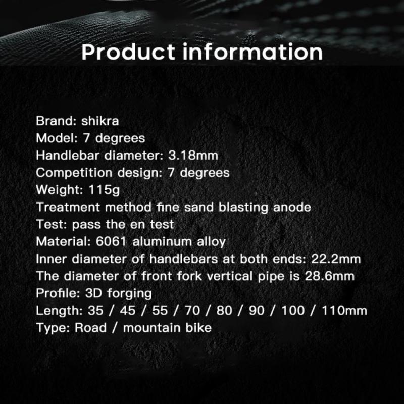 MTB XC AM Bicycle Handlebar Stem 31.8mm*35/45/55/65/70/80/90/100/110mm 7 Degree Mountain Road Bike Stem Bicycle Accessories