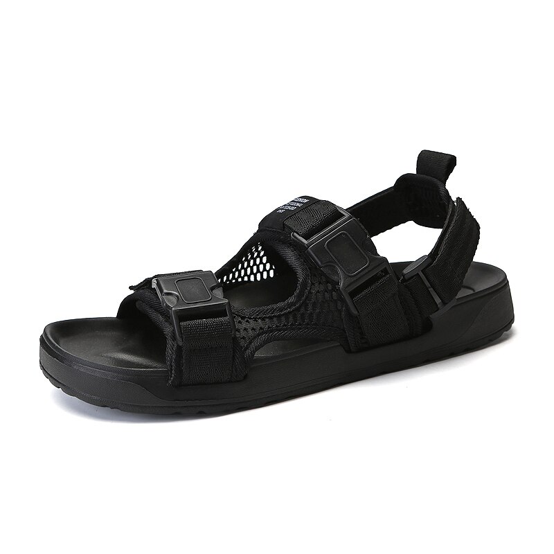 Sommer mænd sandaler åndbar strand mænd hav sko træsko afslappet vand sko herre slipper sandalia masculino voksen: Sort / 8.5