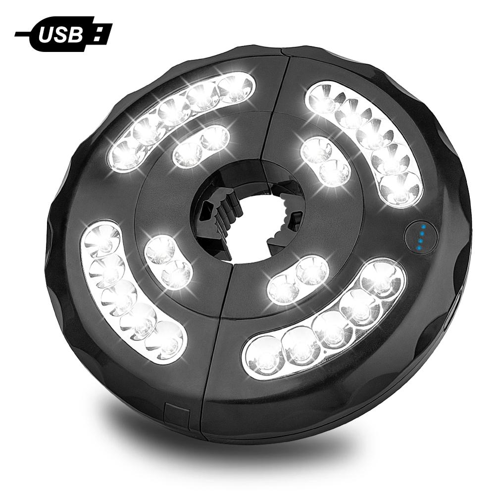 28 lysdioder terrasse paraply lys usb oppladbar stang plenlampe bærbar telt lanterne til hage utendørs camping belysning