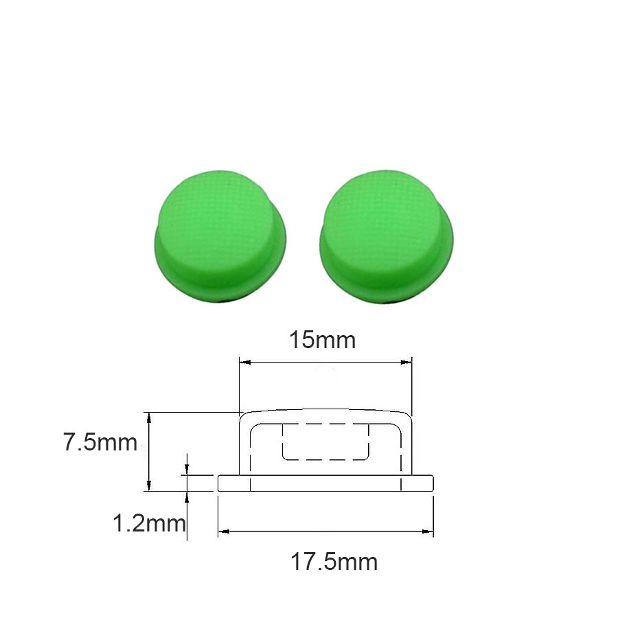 5PCS Flashlight Tailcap Silicone Tailcaps for LED Flashlight Torch DIY Parts Tail Switch Cap Soft side middle switch Button cap: Green