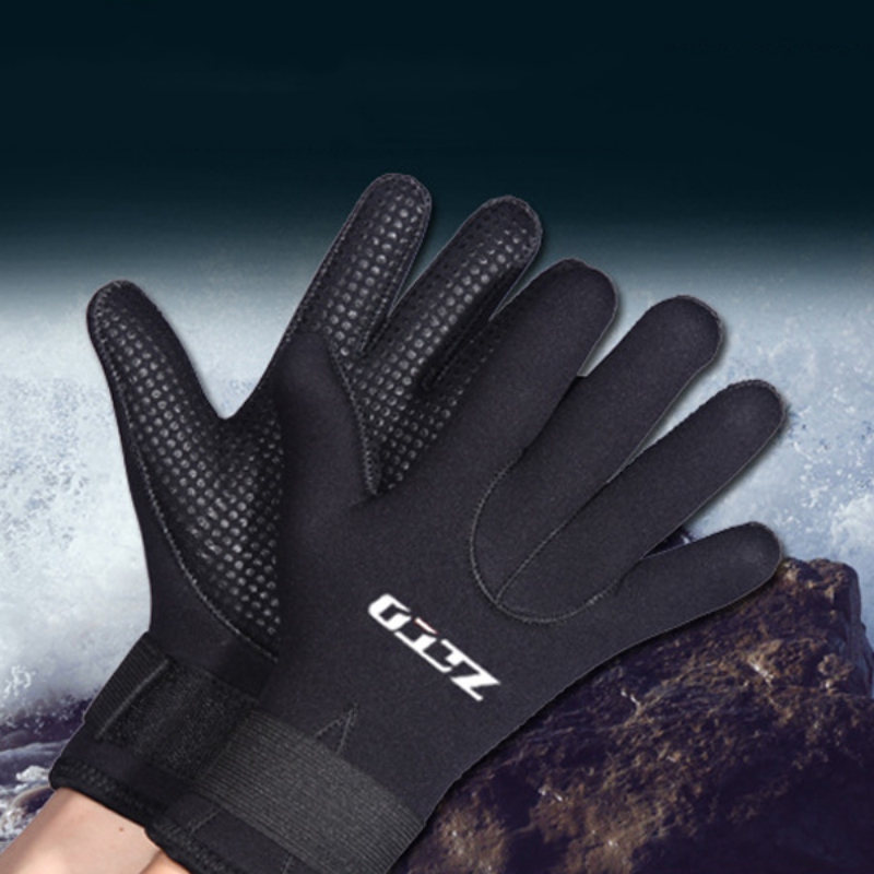 Guantes de buceo de neopreno de 3mm para pesca submarina, guantes antideslizantes, guantes ajustables para mantener el calor, accesorios de buceo