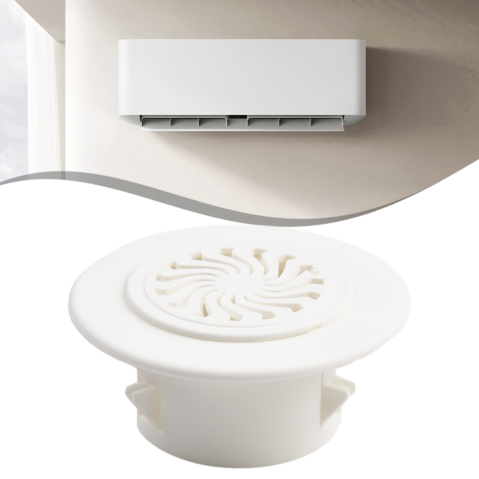 Airconditioning Gat Deksel Airco Gat Decoratieve Afdekking Plastic Deksel Deksel Deksel Ventilatie Grille Muur Gat Dop: WHITE