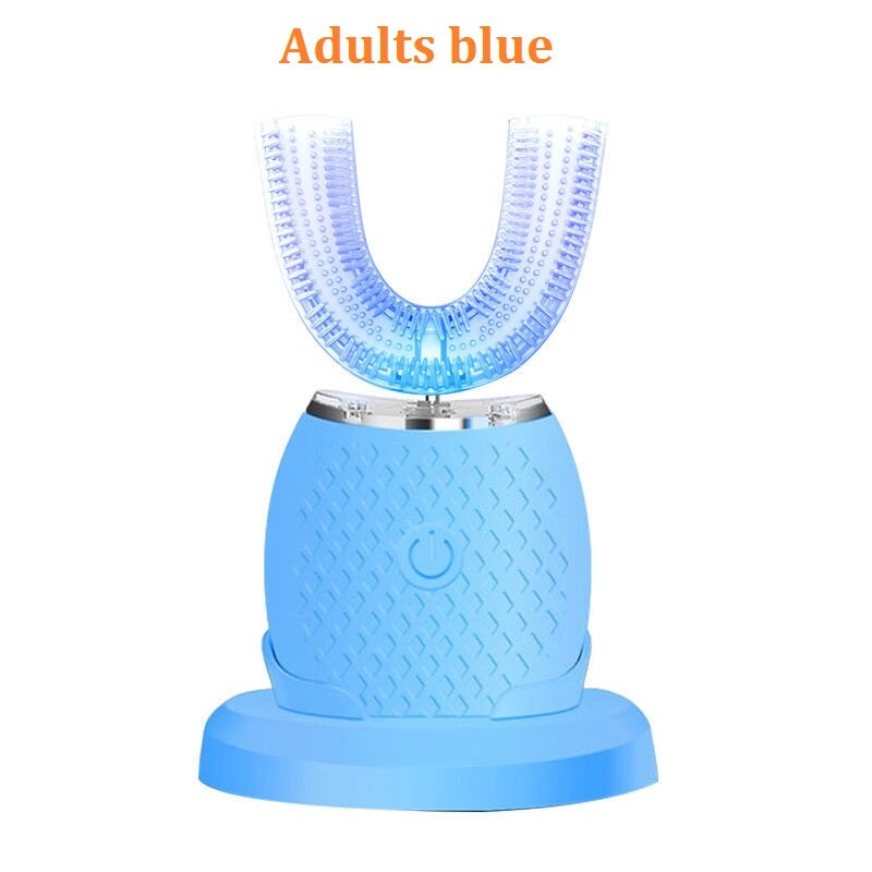 Smart 360 Degrees Automatic Sonic Electric Toothbrush for Children Adult U Type 4 Modes Tooth Brush USB Charging Tooth Whitening: adult blue