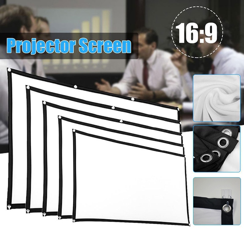 Portable Foldable Projector Screen 16:9 HD Outdoor Indoor Home Cinema Theater 3D Movie