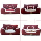 Niche de luxe amovible et lavable pour chien, niche douce et chaude pour chat, lit pour chiot, confortable, grand canapé pour animaux de compagnie, tapis et coussin