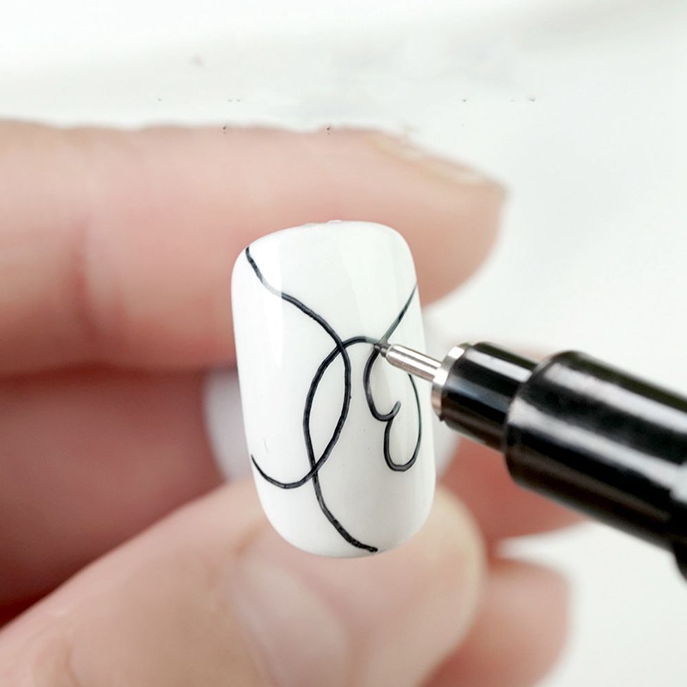 Nagel Kunst Graffiti Kuli Schwarz Wasserdicht DIY Blume Abstrakte Linien Skizze Professionelle Nachfüllbare Tinte Nagel Malerei Zeichnung Werkzeuge