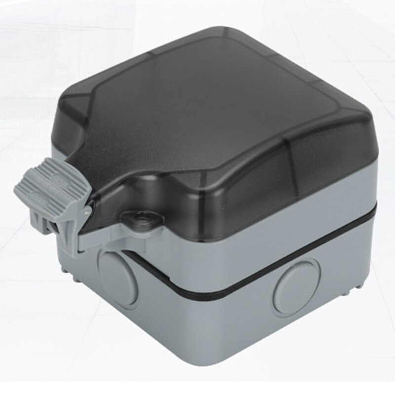 IP66 Weatherproof Waterproof Outdoor Wall Power Socket 16A EU Standard Electrical Outlet Grounded AC 110-250V EU Plug