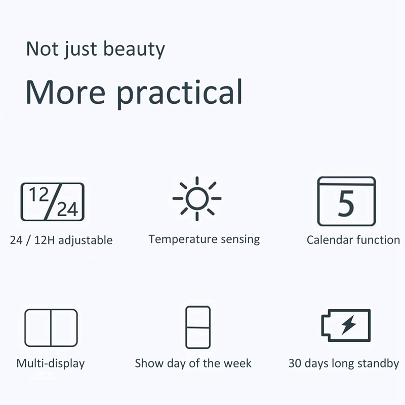 Wireless Long-Duration Clock Wall-Mounted Digital Wall Clock Night Light Clock Fashionable Clock Wall Clock