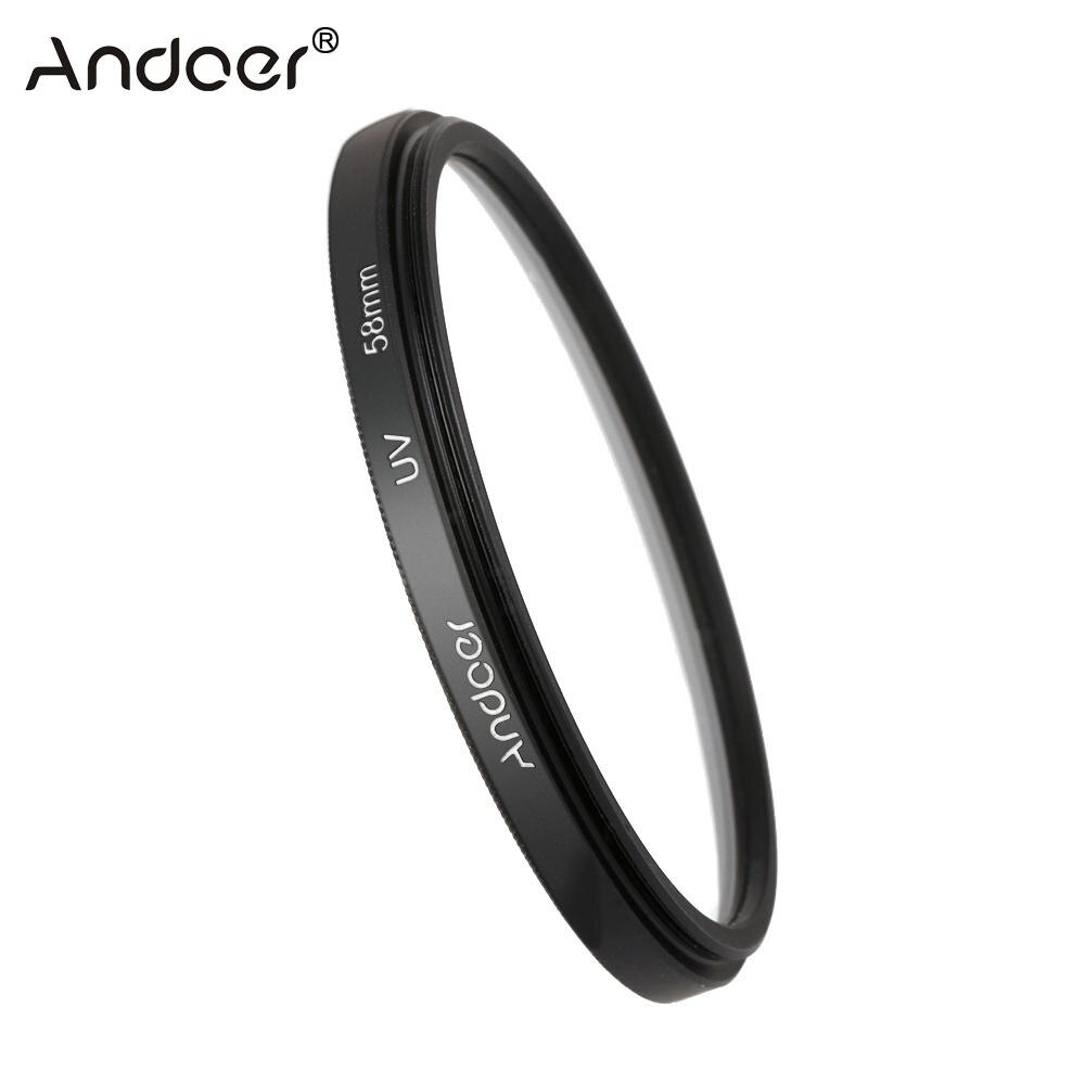 Andoer 58mm/49mm/52mm/55mm/62mm/67mm/77mm/82mm UV Ultra-Violet filtre protecteur d'objectif pour appareil photo reflex numérique Nikon Canon