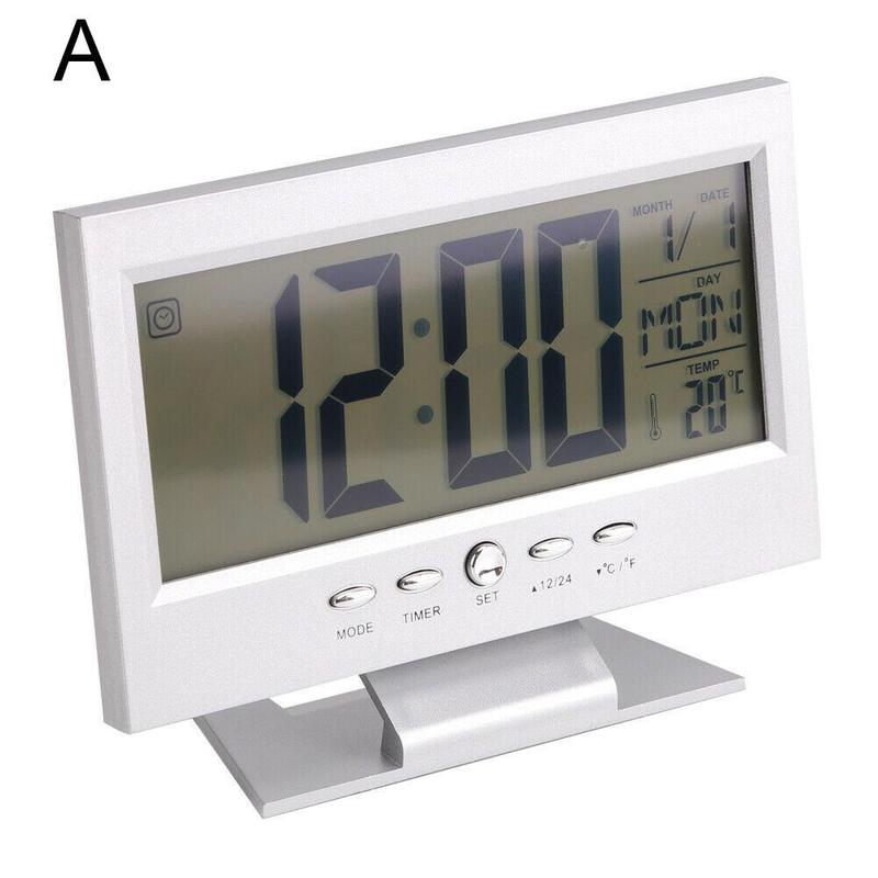 Intelligent Digital Clock Weather Station Display Alarm Function Wireless Meter Thermometer Temperature Clock Humidity Cale D1g0: Silver