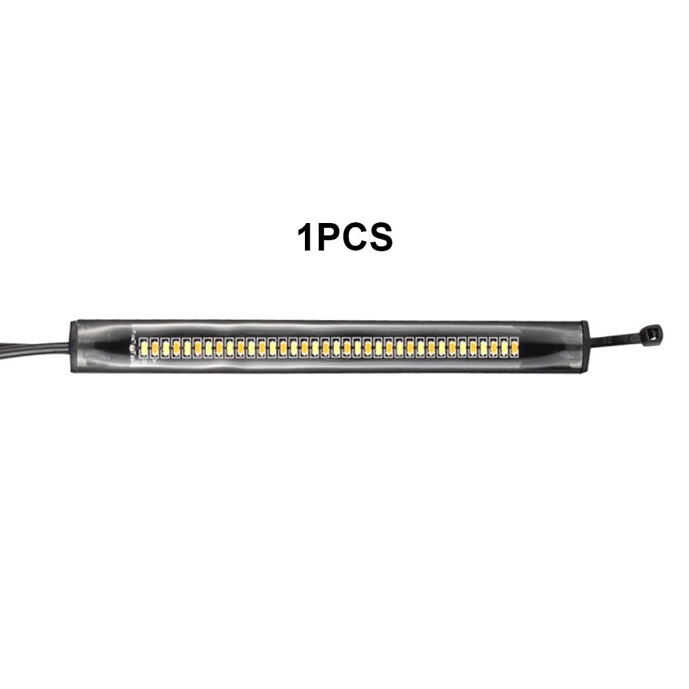 1/2 Pcs Universal Motorcycle Led Light Strip 12V Richtingaanwijzer Drl Amber Wit Moto Flasher Strip Licht Knippert blinker: 1pcs