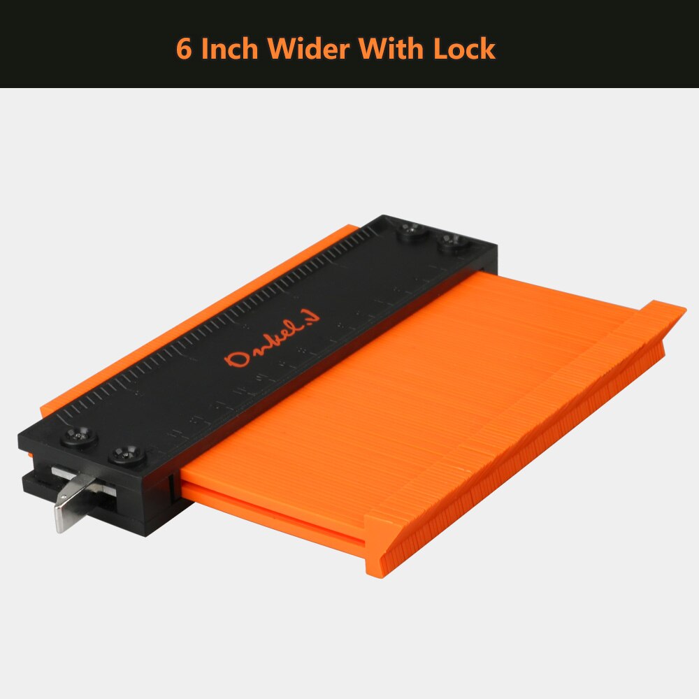 Saker Brand Lock Wider Contour Gauge Profile Duplicator Tool Alloy Edge Shaping Wood Measure Ruler Laminate Tiles Meethulp Gauge: 6inch (15cm)