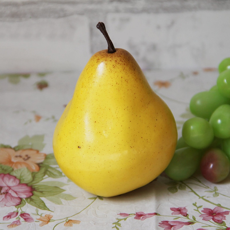 6 Pieces Artificial Realistic Simulation False Pear Fruit Photographic PropsHome Decoration Artificial Fruits