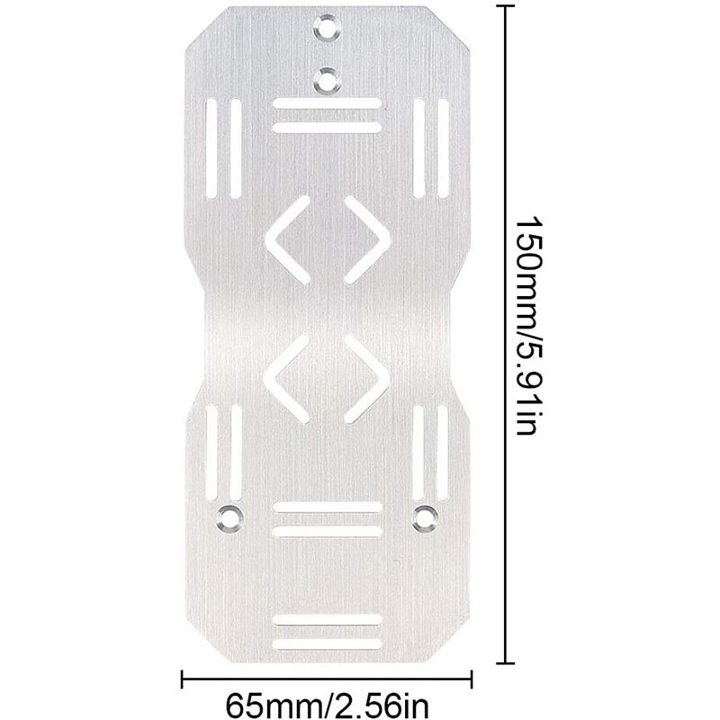 TRX-6 Placa de bandeja de batería adicional de acero inoxidable 150X65mm con lazo para 1/10 coche trepador de control remoto Traxxas TRX6