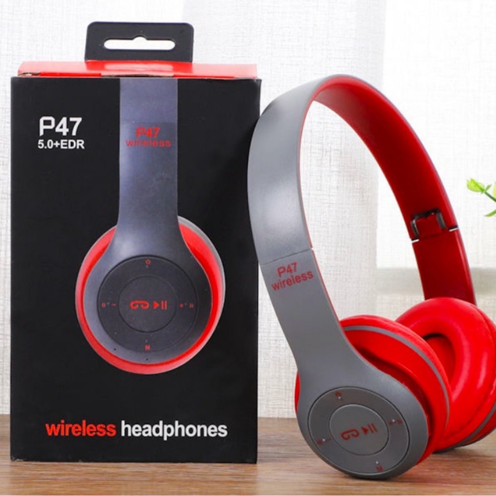 Nuevos auriculares Bluetooth P47 montados en la cabeza de graves plegable montado en la cabeza deporte inalámbrico