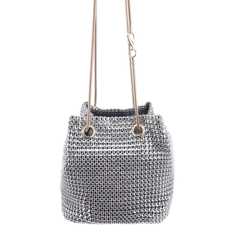 Clutch Diamonds Bag Rhinestone Chain Shoulder Bags luxury Ladies Purse Handbags Evening/Party/Wedding Sliver Pouch Birthday: Sliver